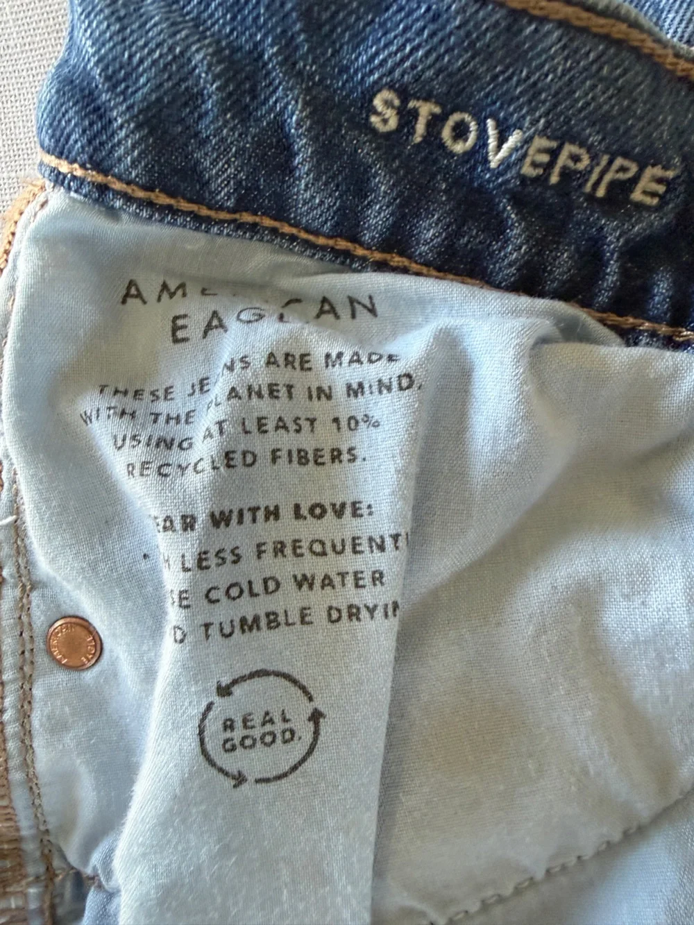 American Eagle Outfitters Blue Denim Jeans with Faded Wash